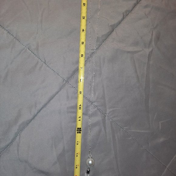 3 Silver Tone Long Statement Pendant Necklaces - Picture 8 of 12